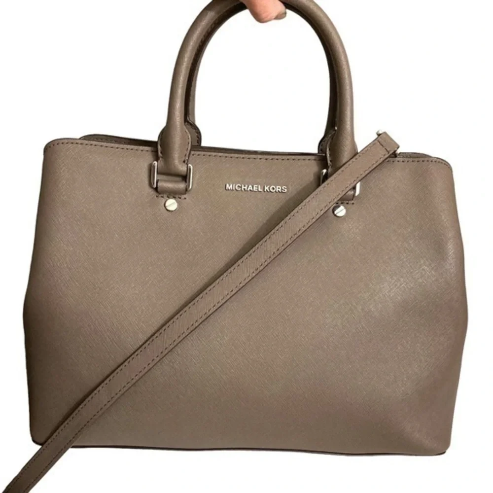 Michael Kors savannah large saffiano leather satchel bag with strap